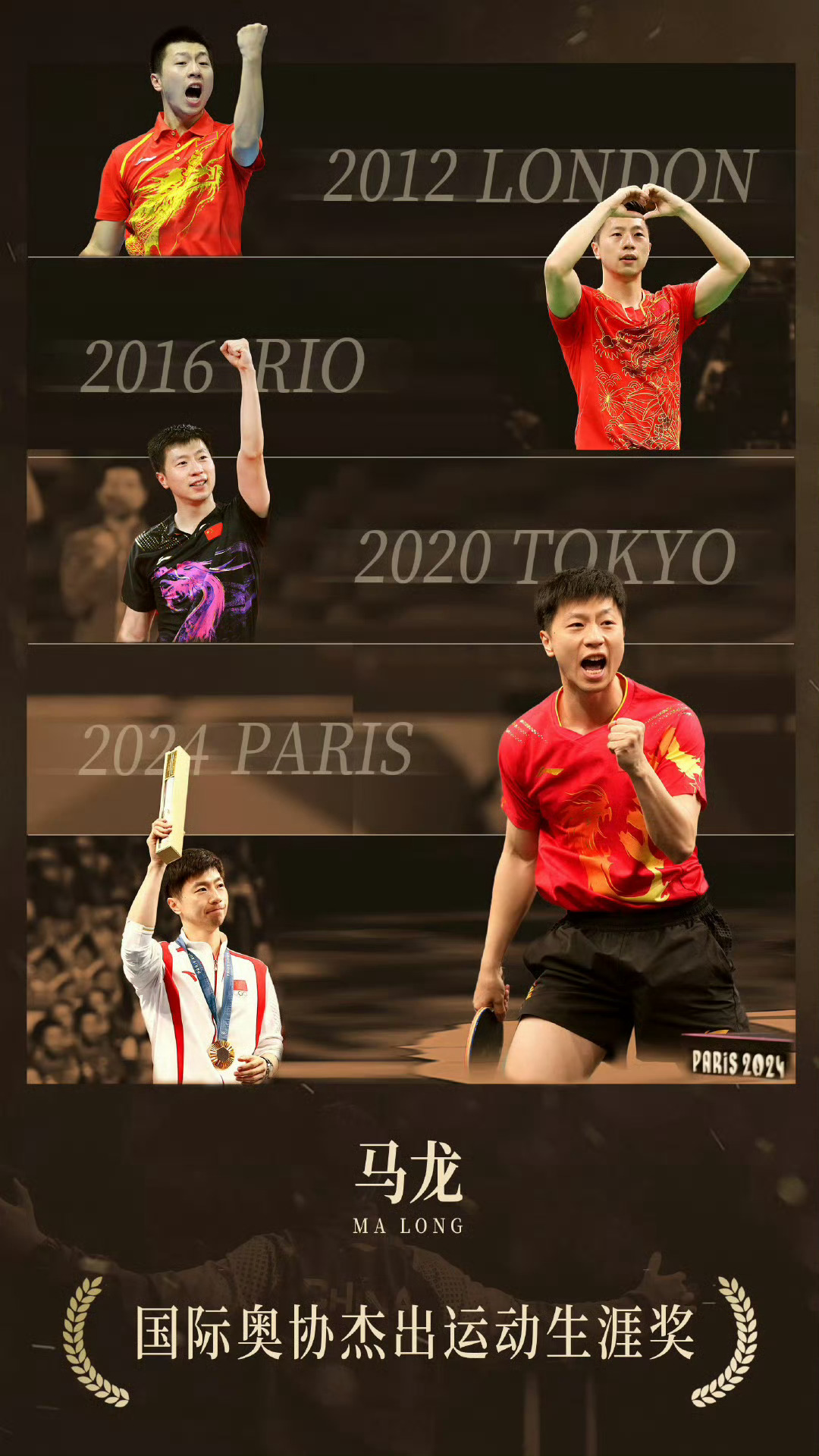 恭喜龙队，你的优秀不止过去，现在，还有将来！只要热爱就是当打之年！#马龙获国际奥