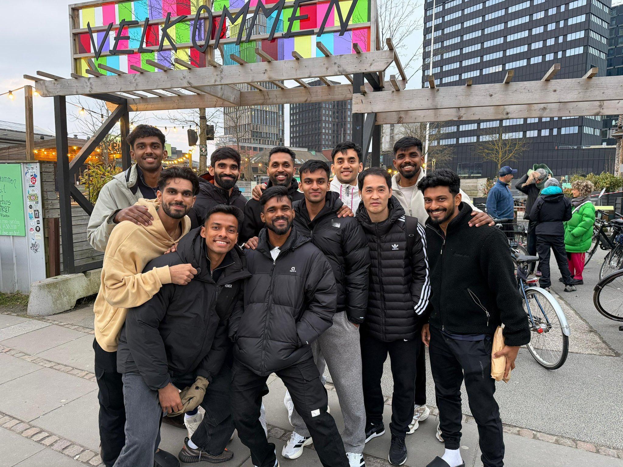 印度男队抵达丹麦2026年汤尤杯羽毛球