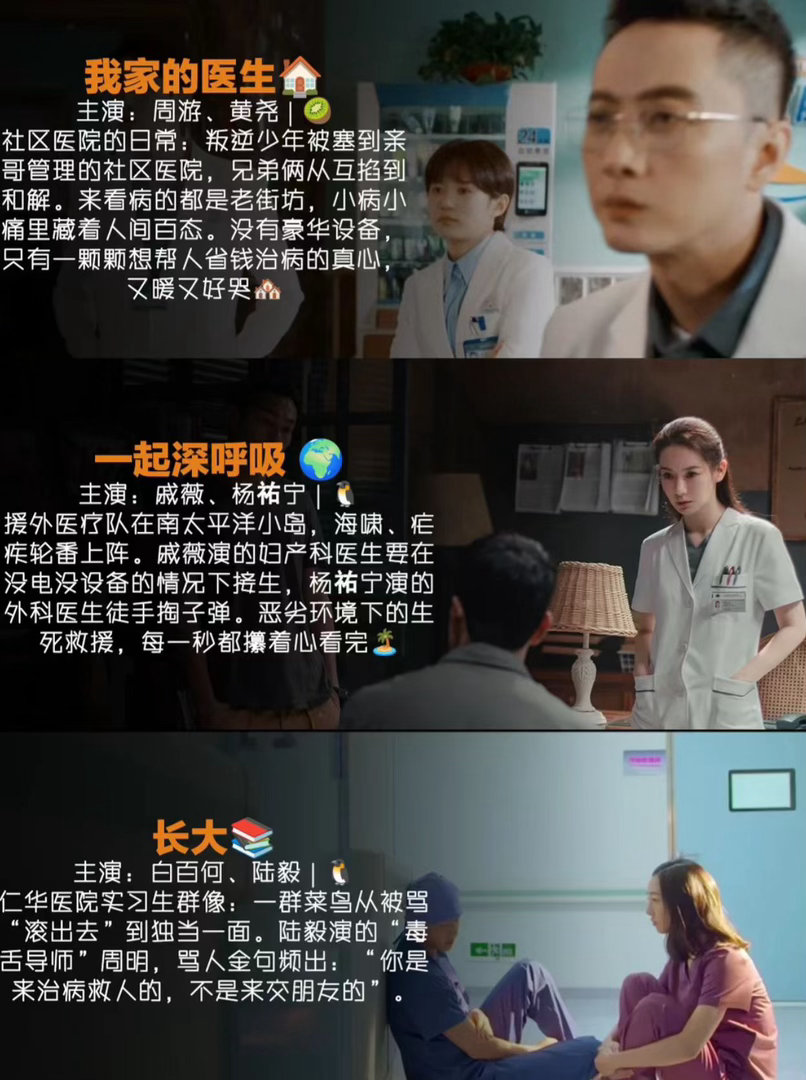 医疗剧选对科室背景很重要其实有很多国产医疗剧都很好看的，都有讨论不同的问题，医生