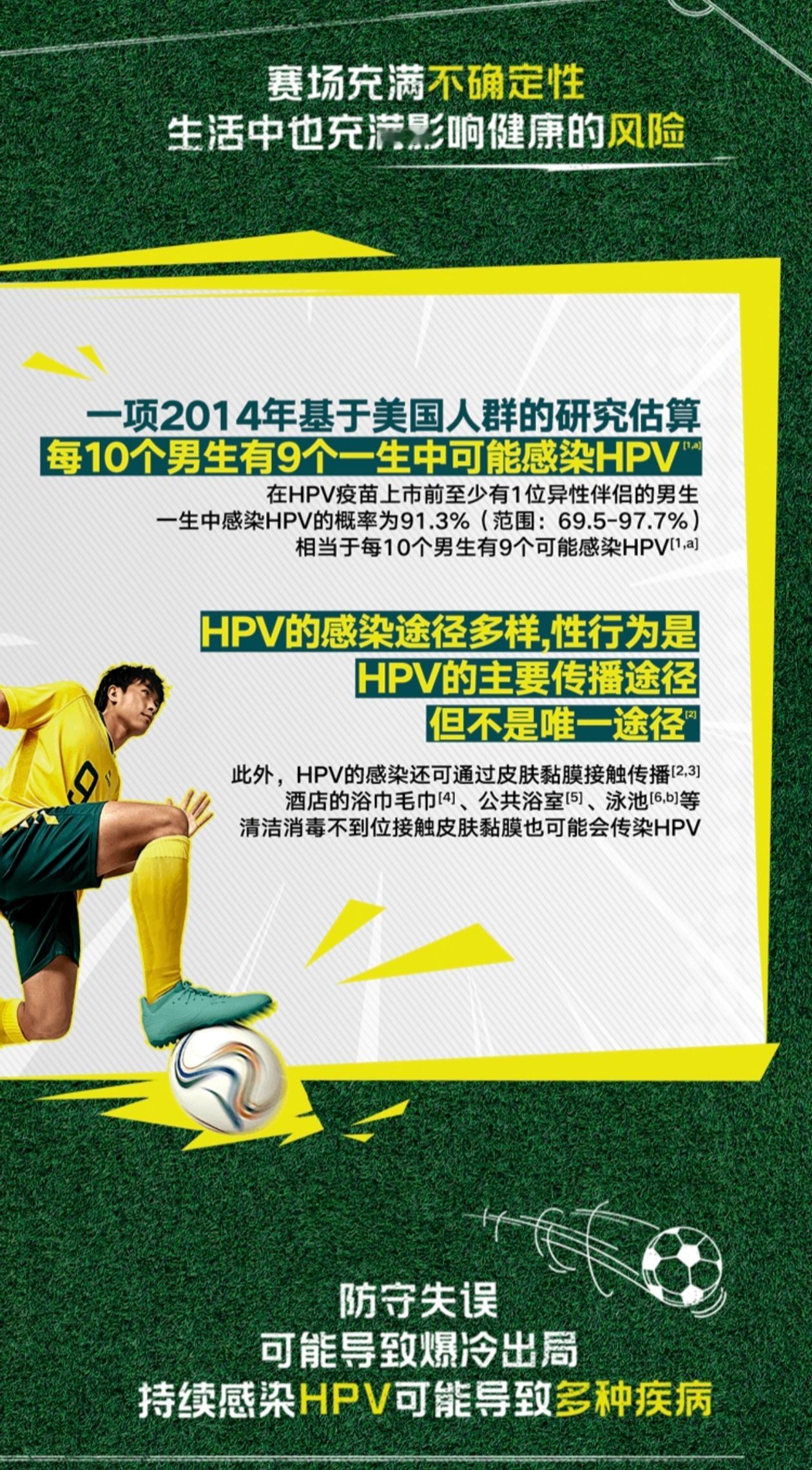 神级扑救 掌控全局男生预防HPV掌控健康赛场 身边不少男性朋友都有同一个疑问：H