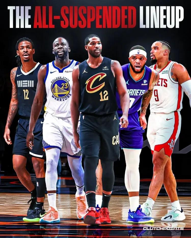 NBA现役“坏小子”五人组！！！
莫兰特+格林+ TT+布里奇斯+狄龙，恶意犯规