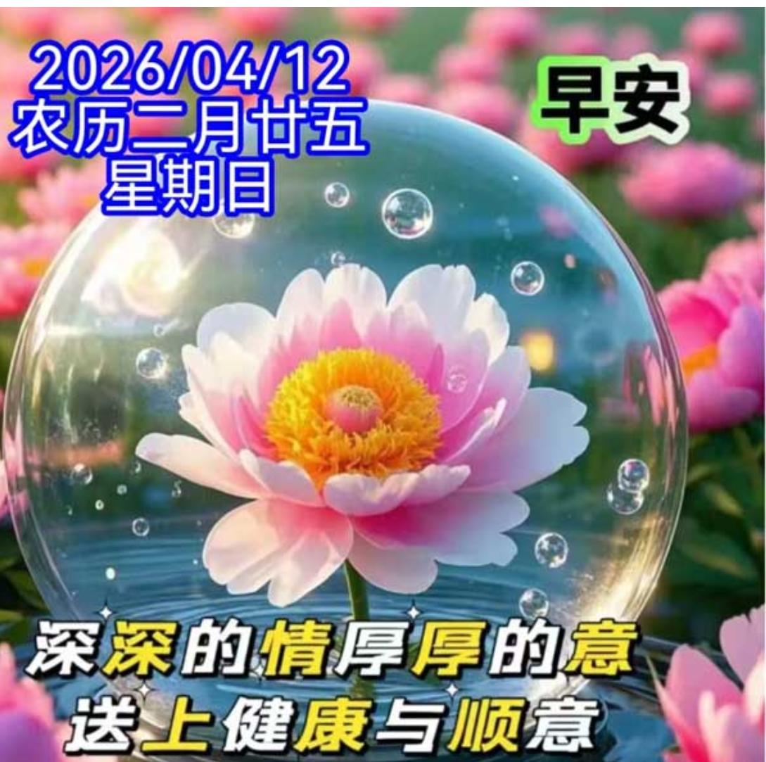 美好一天又启航，
春晨问候送吉祥；
天天相聚头条中，
相互祝福暖心田；
千言万语
