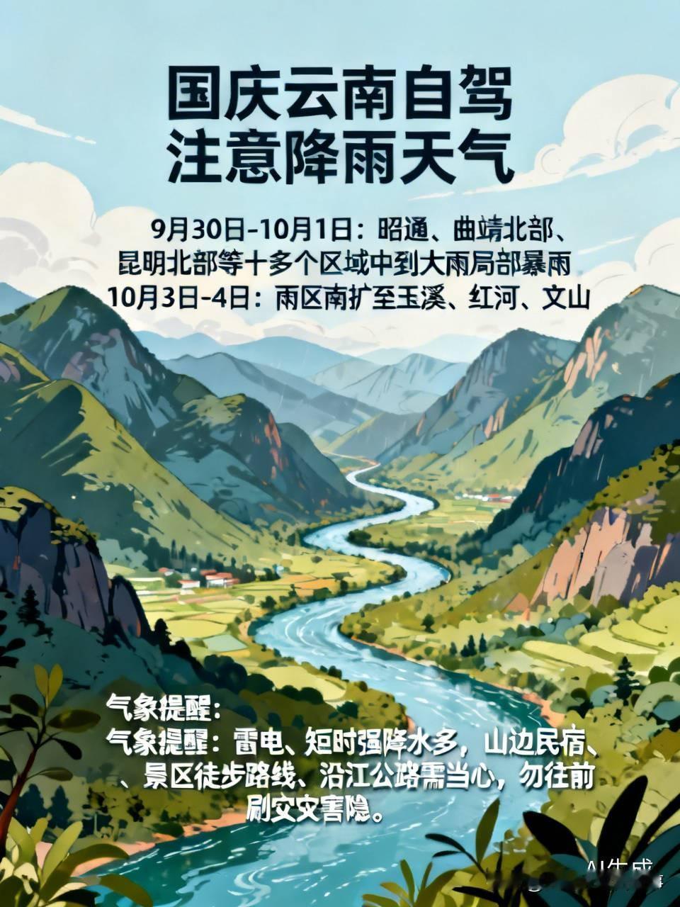 🚗打算国庆在云南自驾、逛景区的朋友真的要提前改改行程了。
本周直接撞上两轮明显