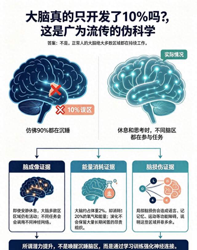 人类的大脑真的只开发了10%吗？