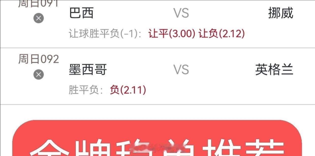 今日内部实战分享，同路的朋友跟上了巴西vs挪威