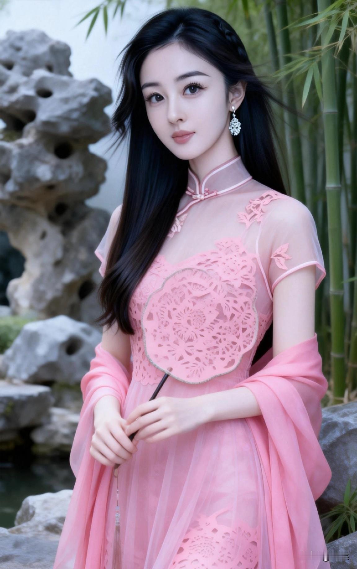 粉嫩少女风，竹林中的梦幻仙子