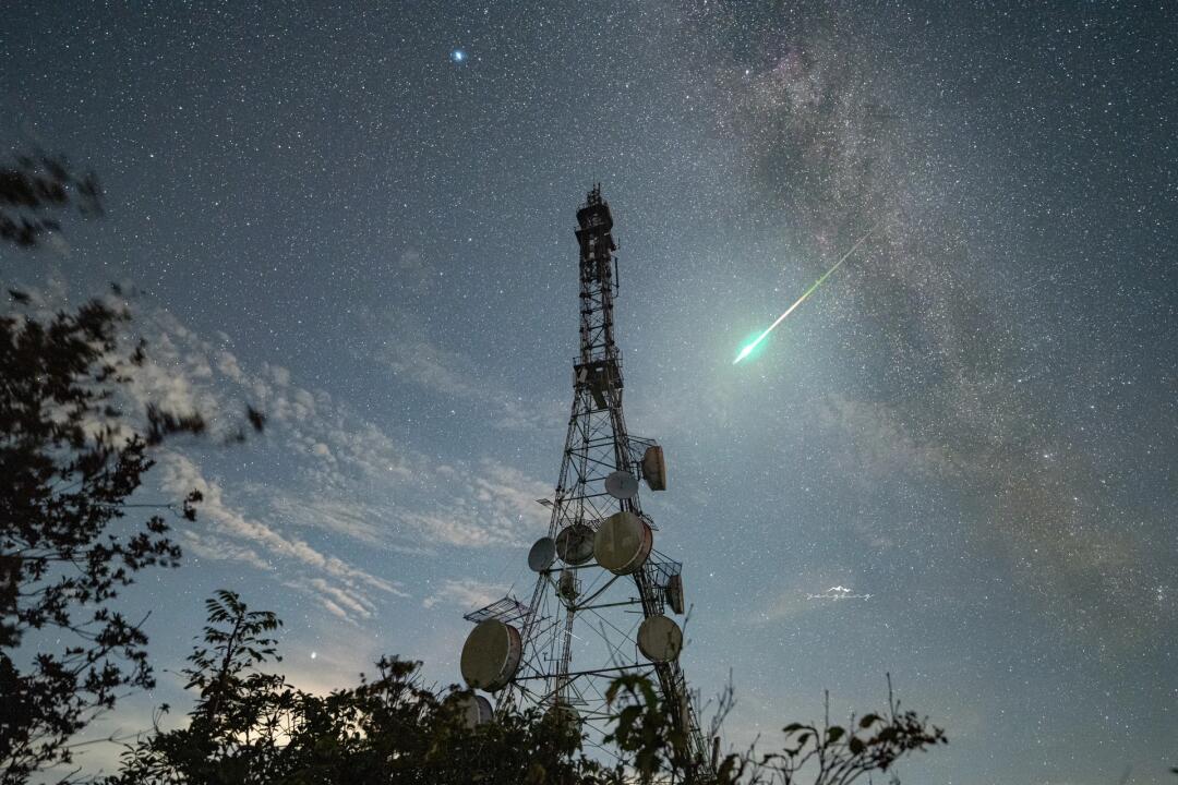 #英仙座流星雨#在阳明山国家森林公园抓拍到了英仙座流星雨[干饭人]©️吴先生 ​