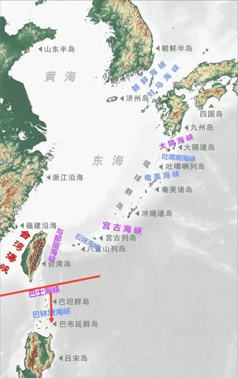 巴士海峡位于我国台湾省与菲律宾北部巴丹群岛之间，平均宽185公里，最狭处小兰屿—