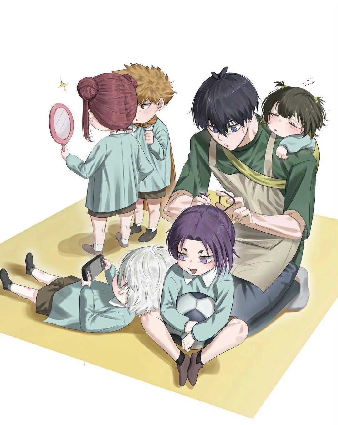 洁世一带娃，太可爱了蓝色监狱  画师X：kou___uuu 