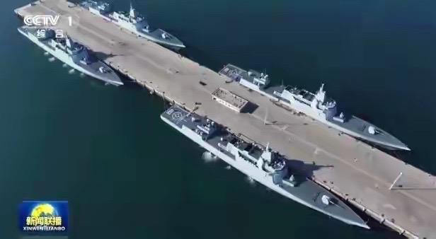 北海舰队四大金刚集体亮相，可搭载80枚鹰击-20，可摧毁一切对手，可抵御所有外侮