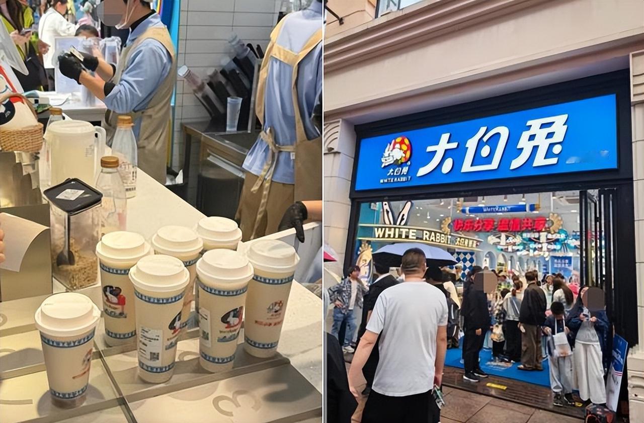 5 月 4 日，上海南京东路步行街的大白兔奶茶店登上各大社交平台热搜。

这家店