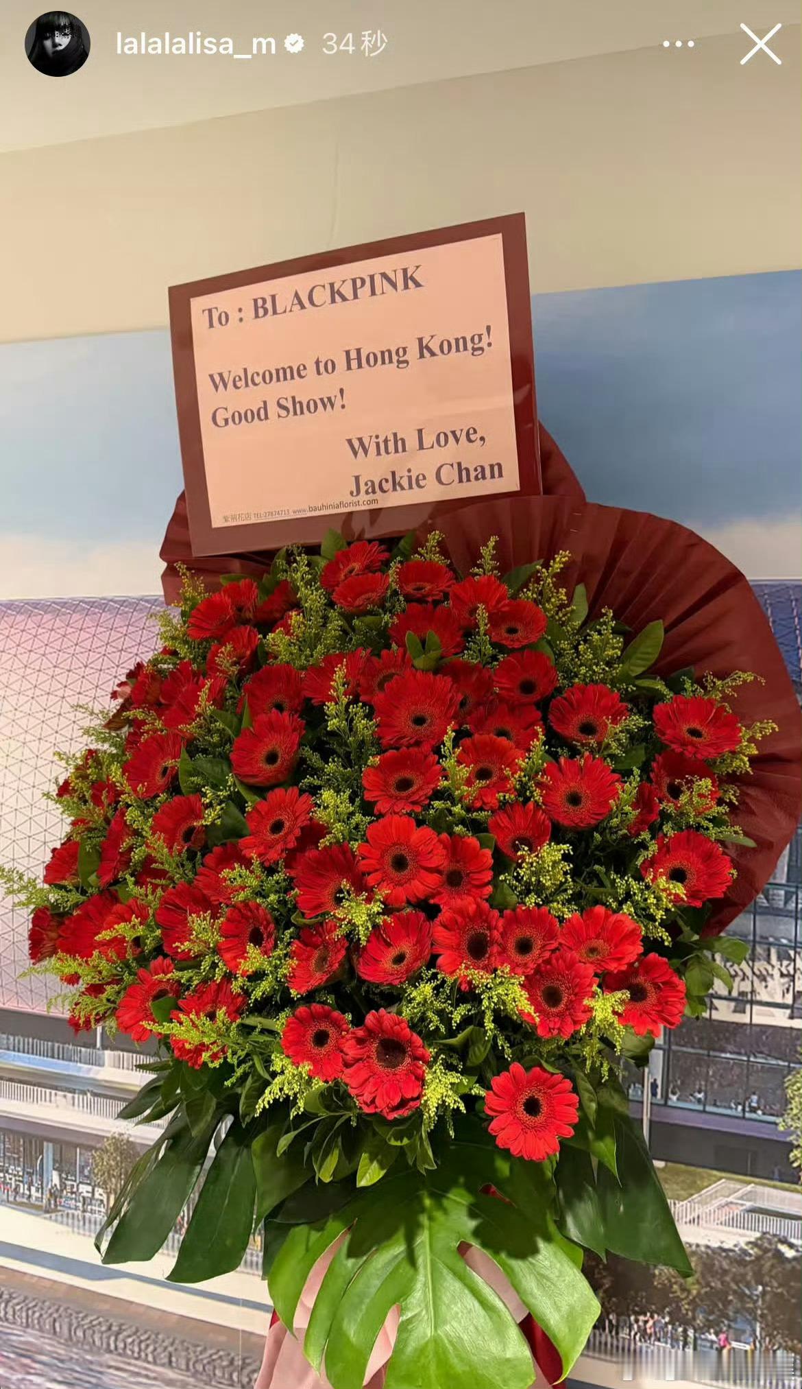 Lisa晒成龙送的花篮 Lisa晒成龙送的花篮 