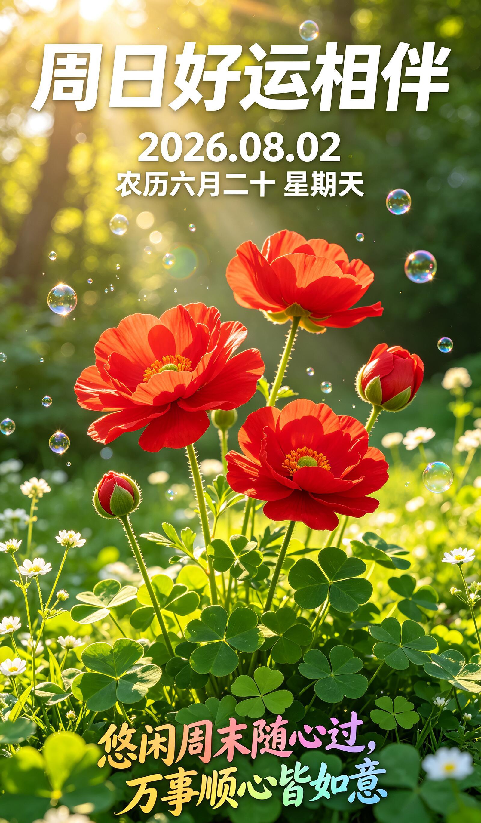 2026.8.2周日早安祝福图片海报壁纸拿图吱一声噢～ 