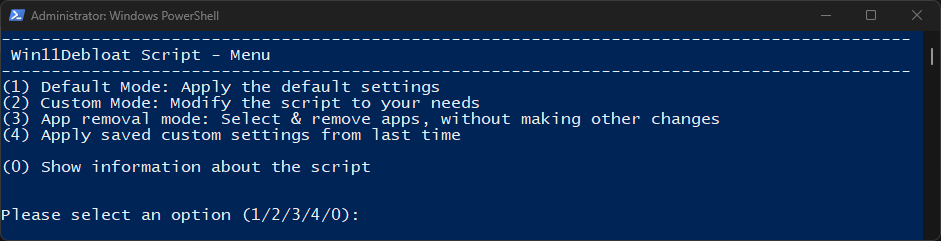Win11Debloat，一个针对win11系统的优化脚本项目地址：github