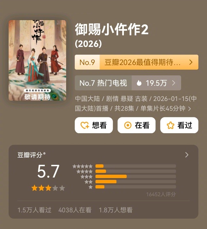 御赐小仵作2，砸了第一部攒下的口碑啊