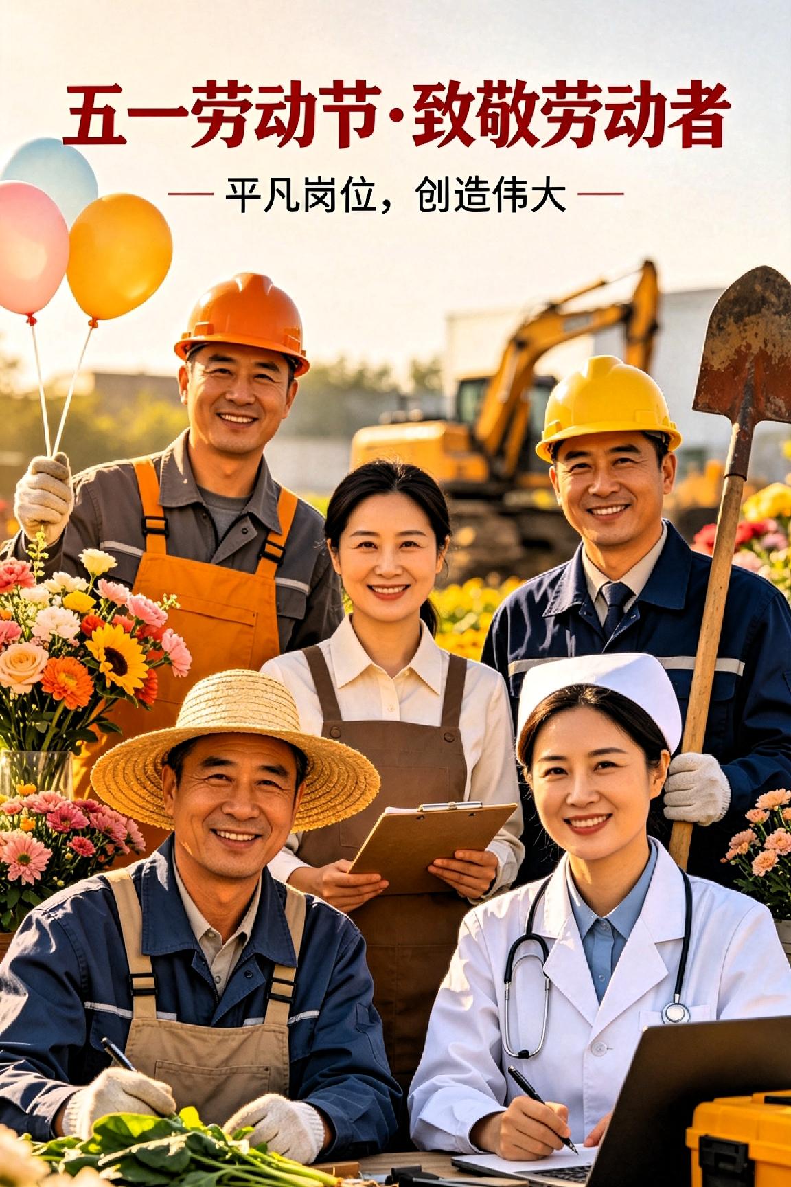 【五一劳动节】


人间最美五月天，岁岁五一敬平凡。
山河锦绣因耕耘，岁月安然靠