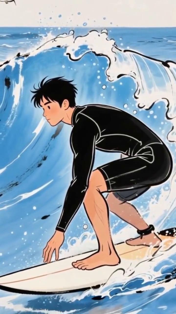 硬碰硬总两败俱伤，以柔克刚才是东方大智慧，一起来看看。
·先看冲浪，海浪再猛，冲