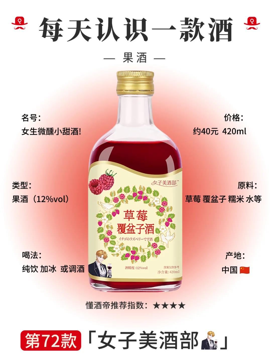 每天认识一款酒〡女子美酒部🍓微醺小甜酒