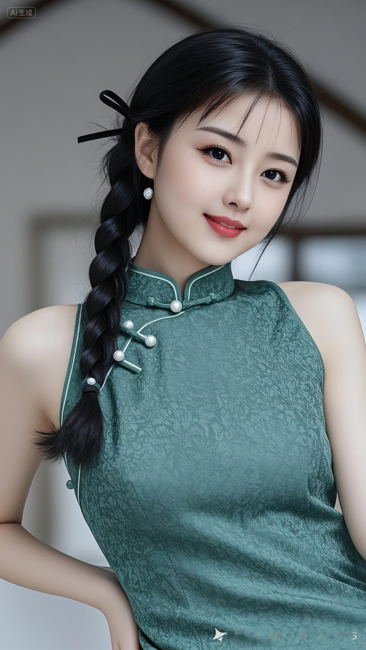 优雅复古风，绿丝绒旗袍，气质满分！💚✨