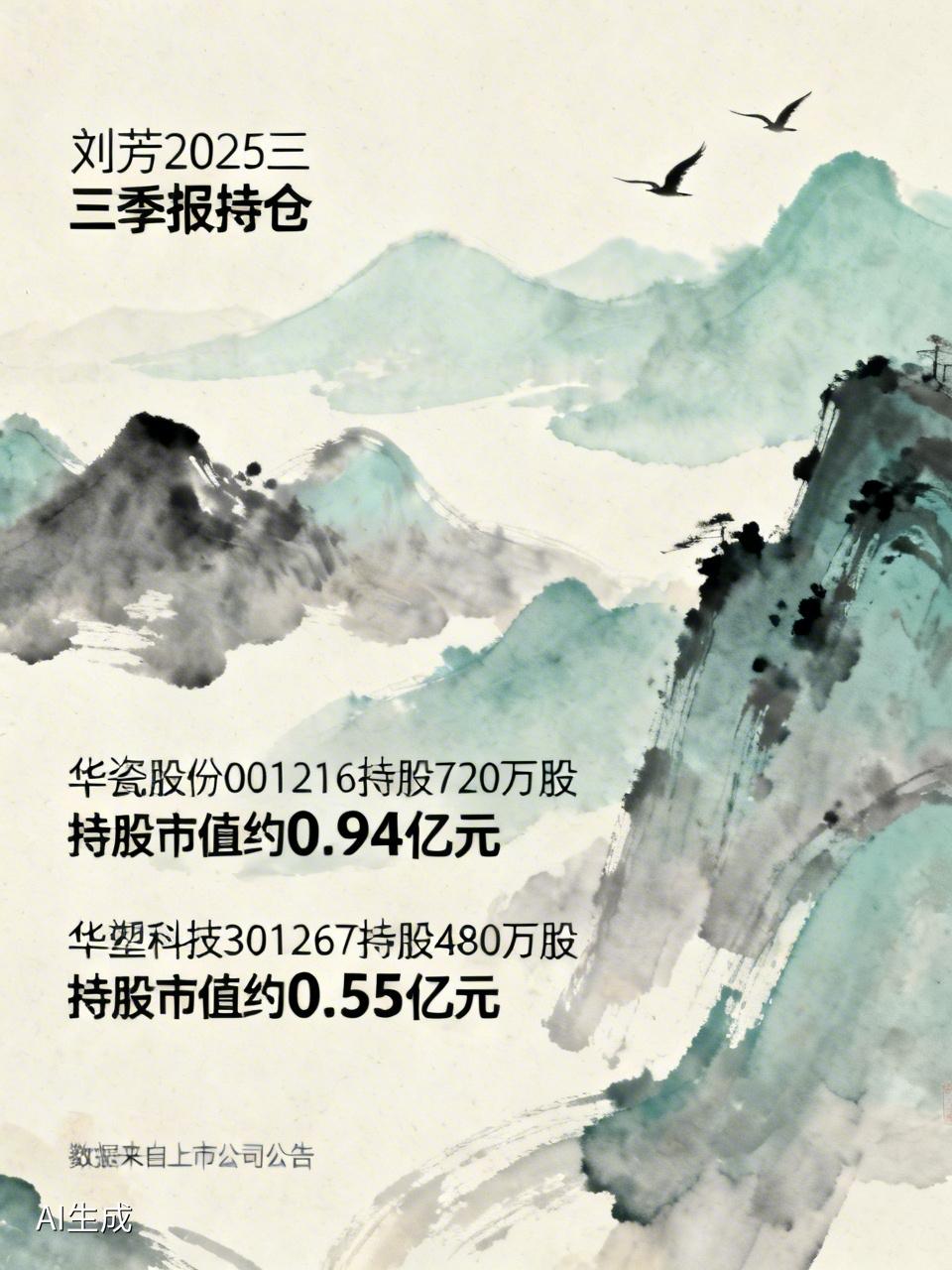 牛散追踪系列：刘芳 2025三季报持仓（带基准日＋精准市值）
 
A股最具传奇色