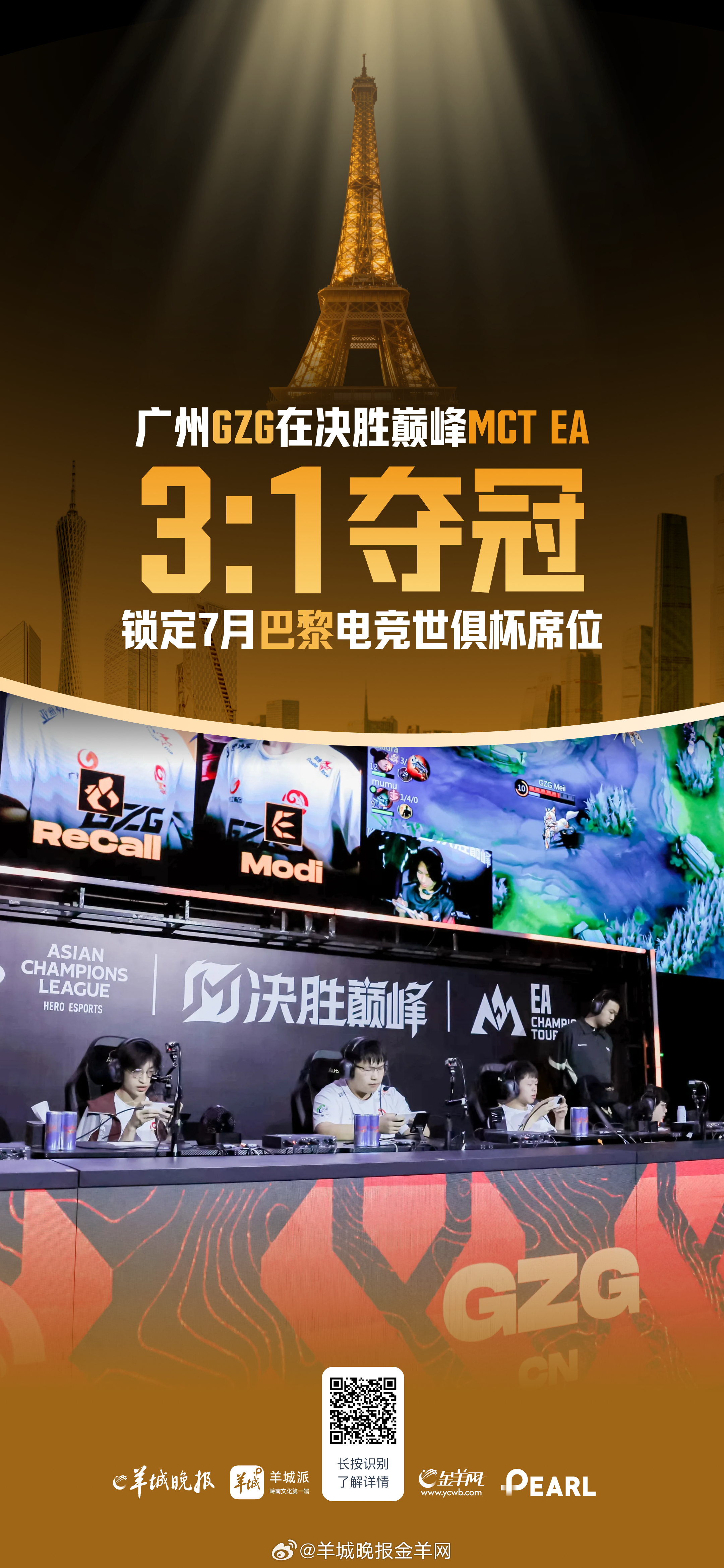 【走向世界！#广州GZG夺冠直通电竞世俱杯#】5月24日，2026英雄亚冠ACL