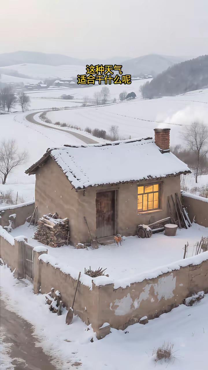 在这种雨雪天气，最适合坐在碳火炉旁吃着火锅喝着美酒，此才是人生最中最幸福的事！