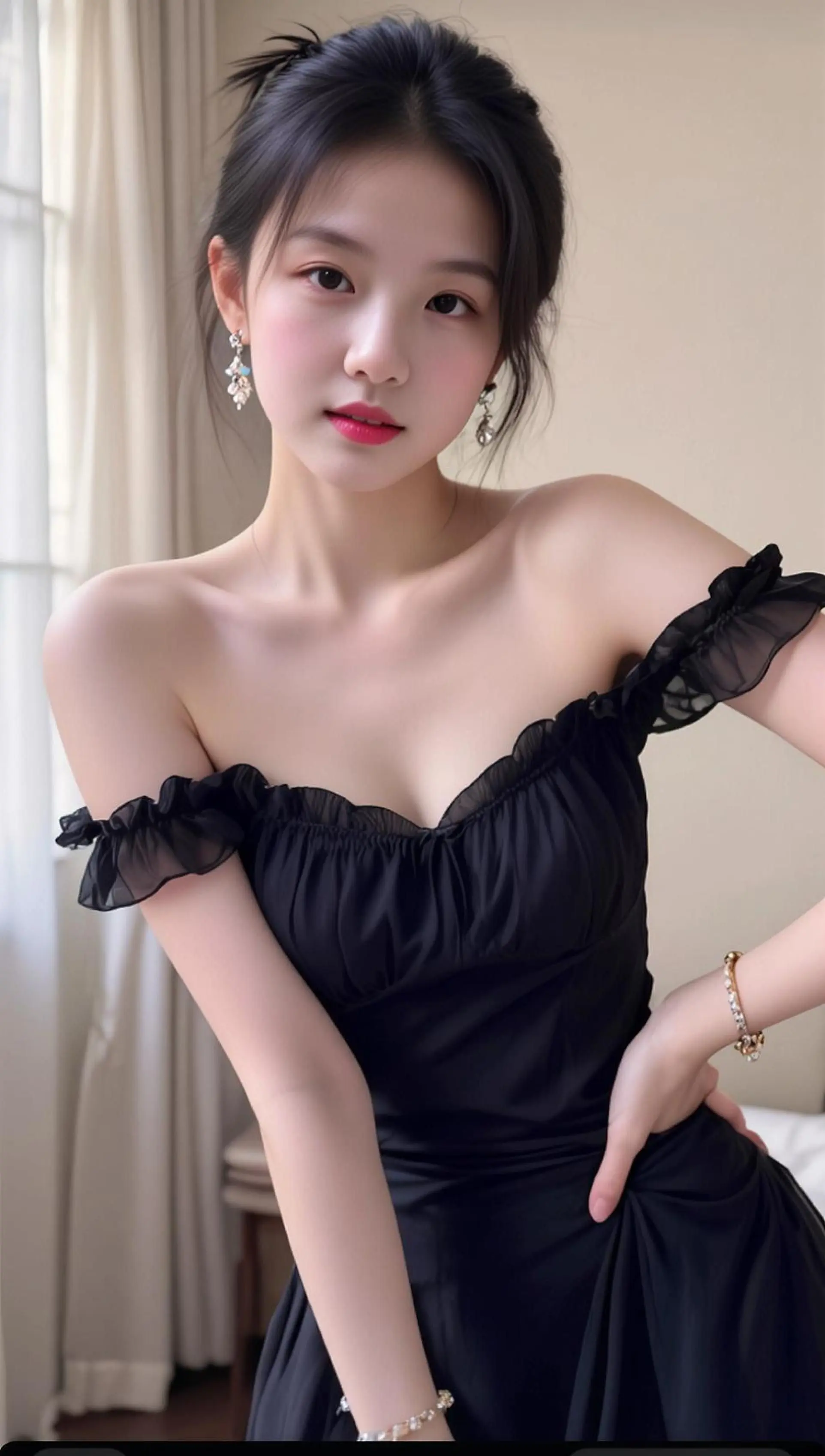 AI优雅抹胸写真 随变ai随便玩