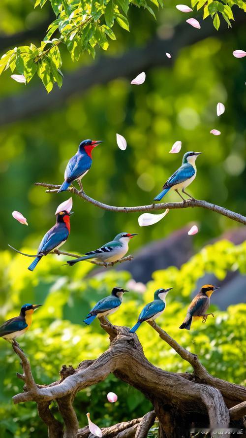 晨鸟千啭记破晓时忽被碎玉声惊醒，推窗见天光犹带蟹壳青，而满林雀舌已把云絮啄得千疮