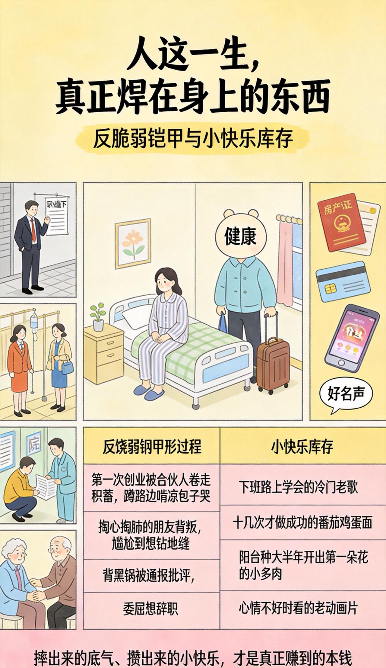 人这一生，什么东西才是真正焊在你身上、谁也抢不走的？
刷到过太多人在人生低谷时的