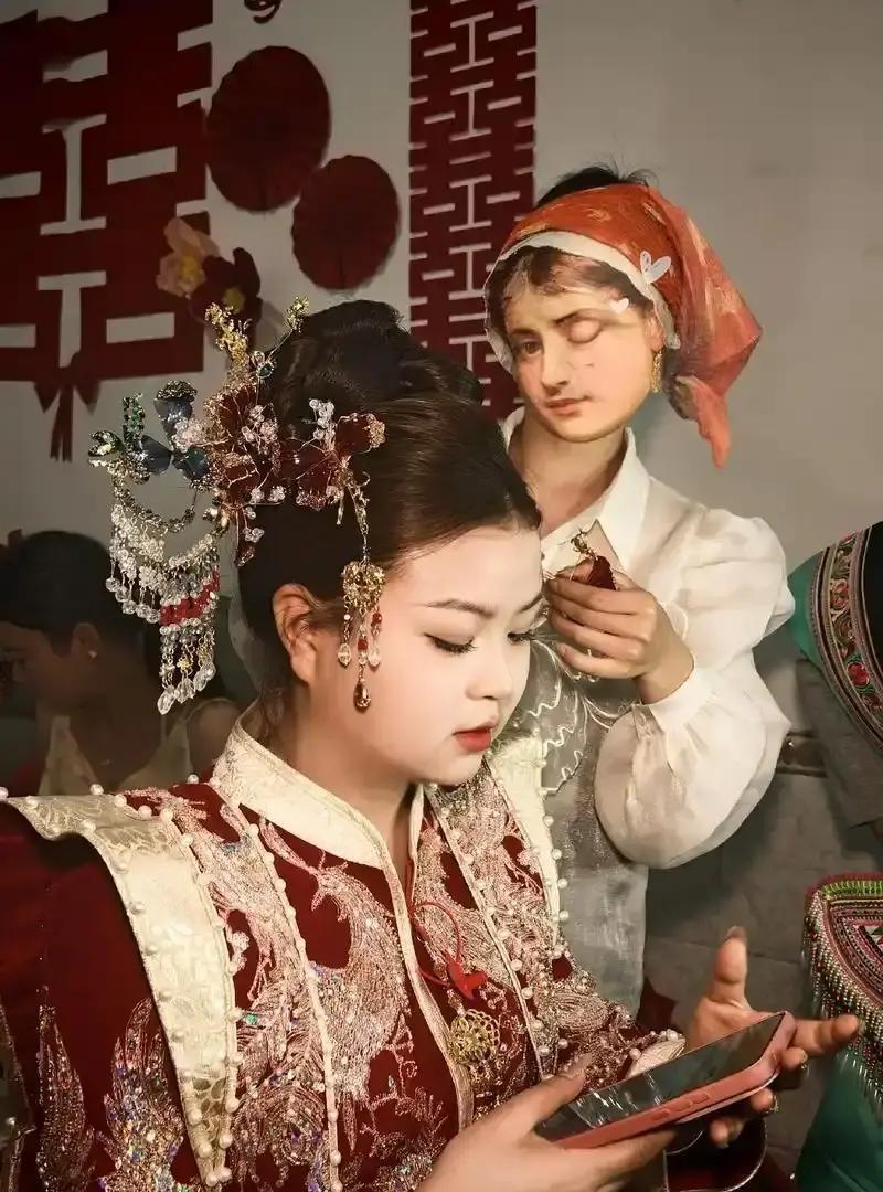 湖南怀化这小伙子，结婚当天差点把新娘给弄丢了，丢的地方就在化妆间里

他推门进去
