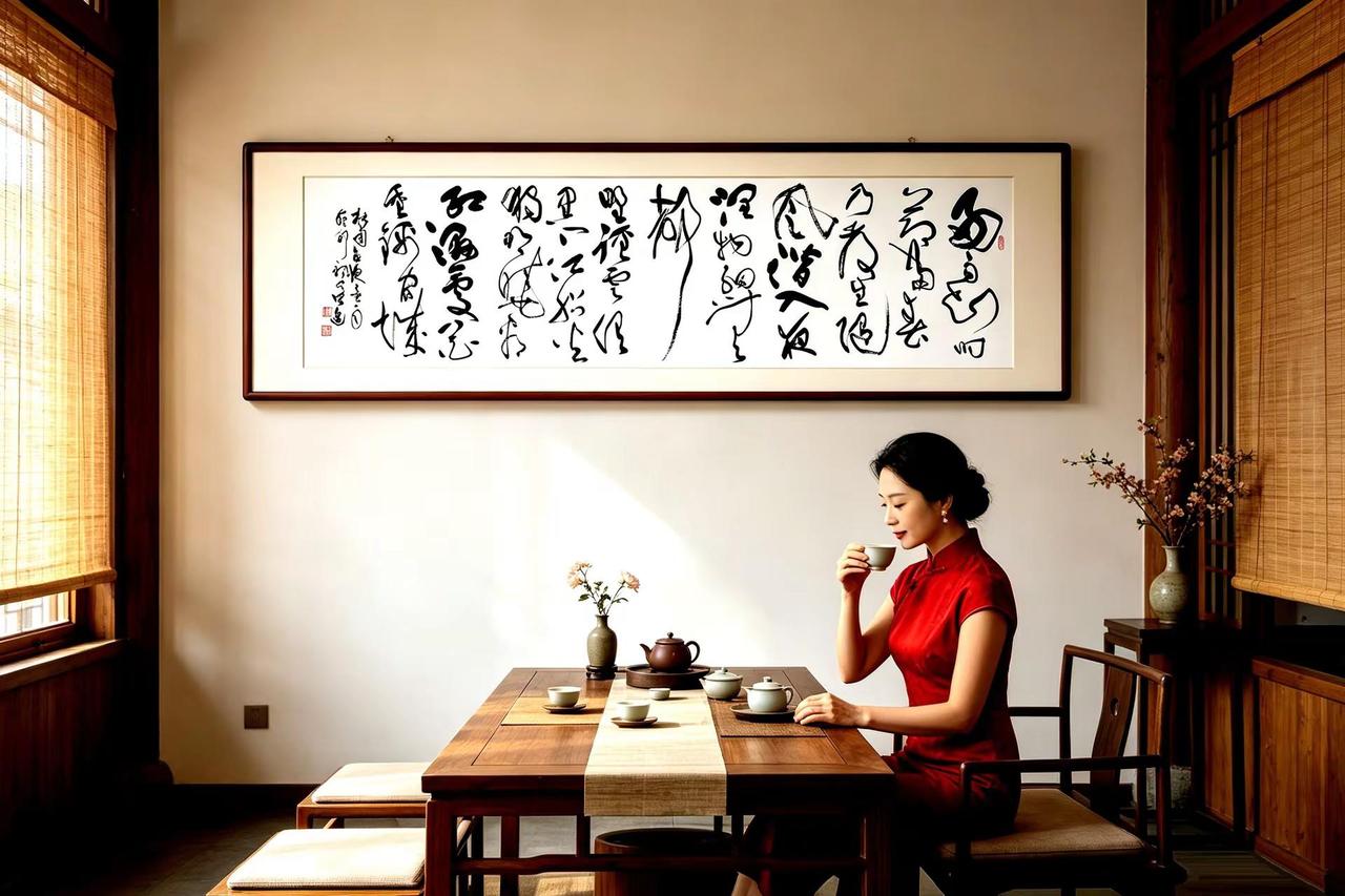 草书杜甫《春夜喜雨》，笔墨灵动洒脱，线条温润流转，把春雨润物的诗意融进笔端。悬挂