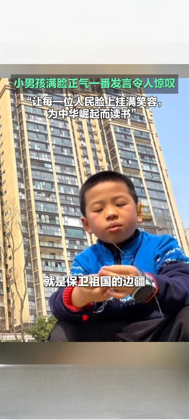 宜宾小男孩铿锵发言抒壮志 为中华崛起而读书引共鸣
 
近日，四川宜宾一名小男孩的