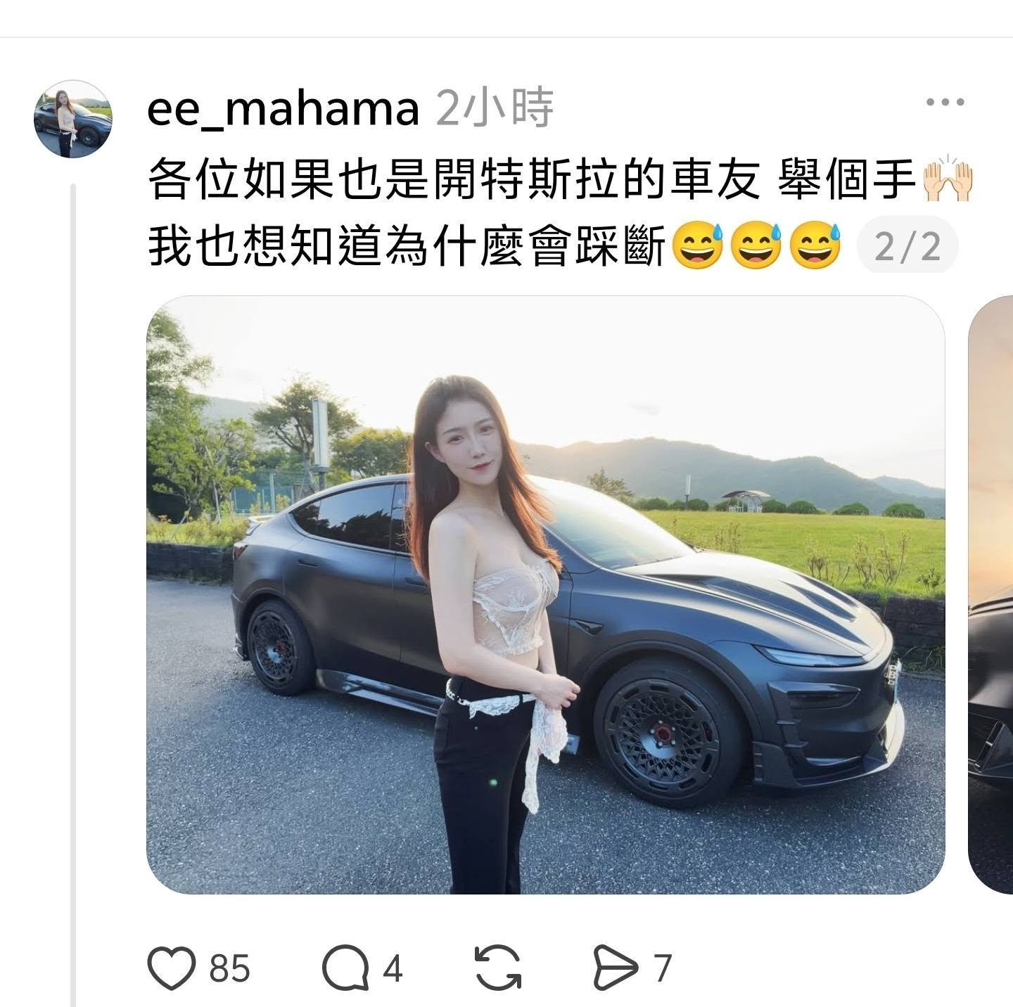 台湾省的小姐姐台风天赶路，一脚踩断了特斯拉的加速踏板。[柯基]油门踏板遇到碰撞的