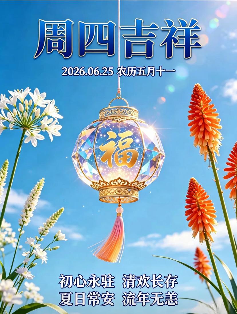 🌺2026./6.25盛夏共进.平安喜乐🌺

🌿🎈晨风轻风，携来丝丝凉意