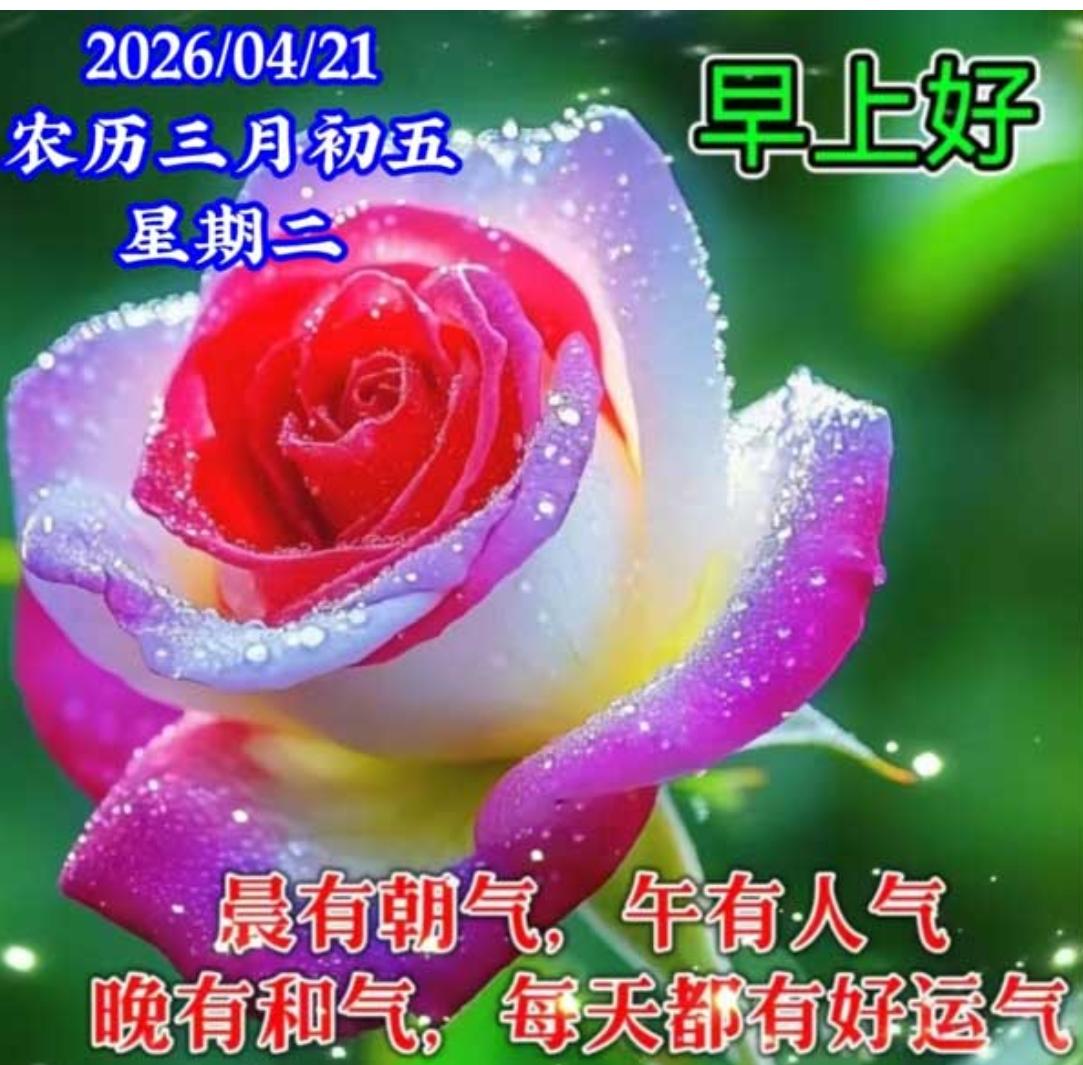 谷雨过后温度升，
艳阳高照满园春；
工作忙碌别太累，
身体健康记在心；
美好生活