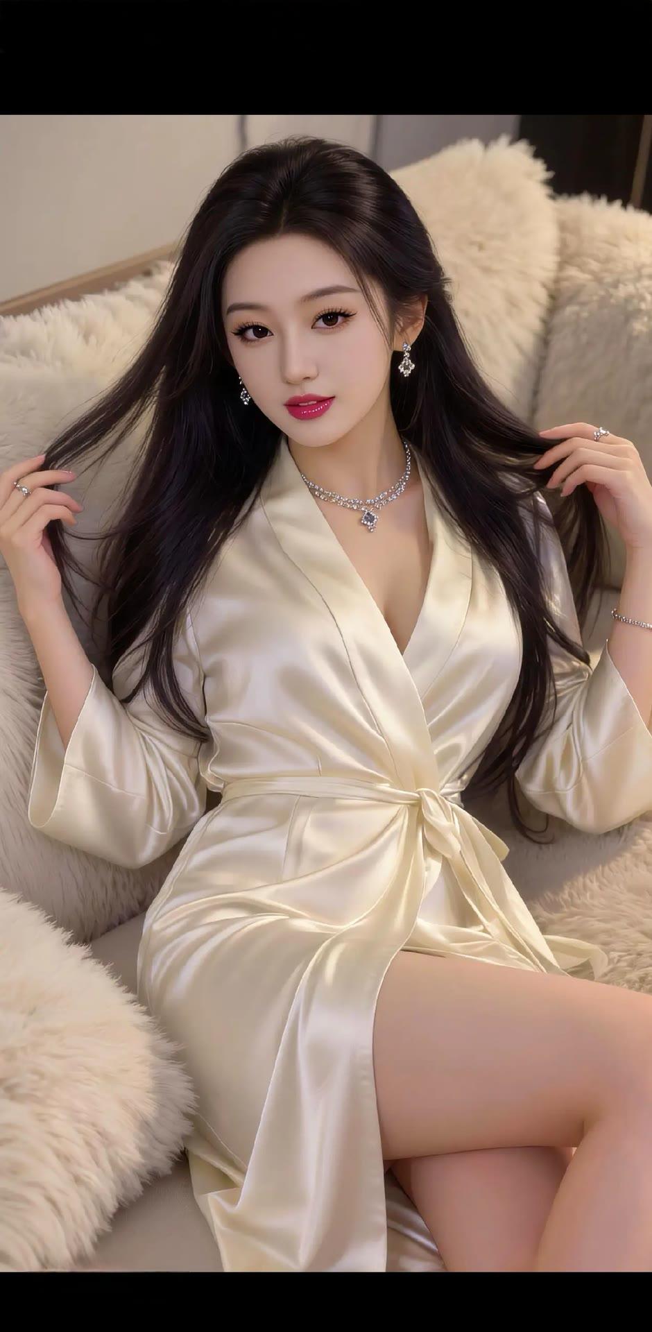 丝滑缎面睡袍，优雅气质，尽显女性魅力！