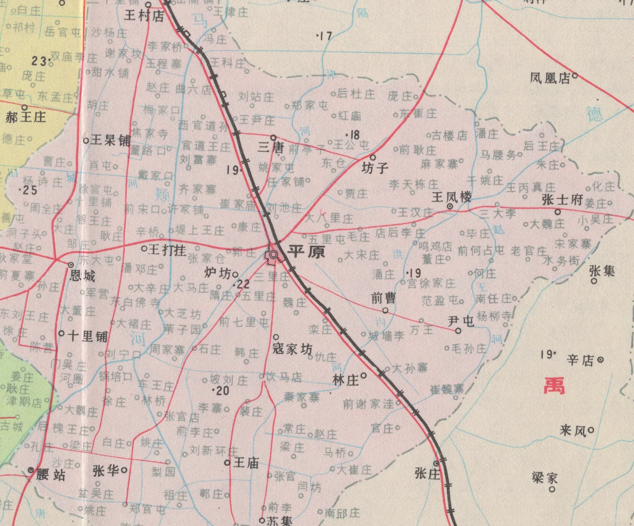 1988年山东省武城县 平原县 夏津县地图