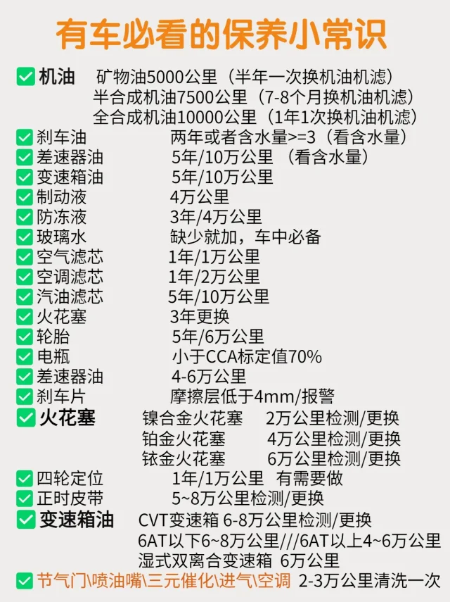 汽车保养周期‼️别再被修理店坑了🔥小白必看