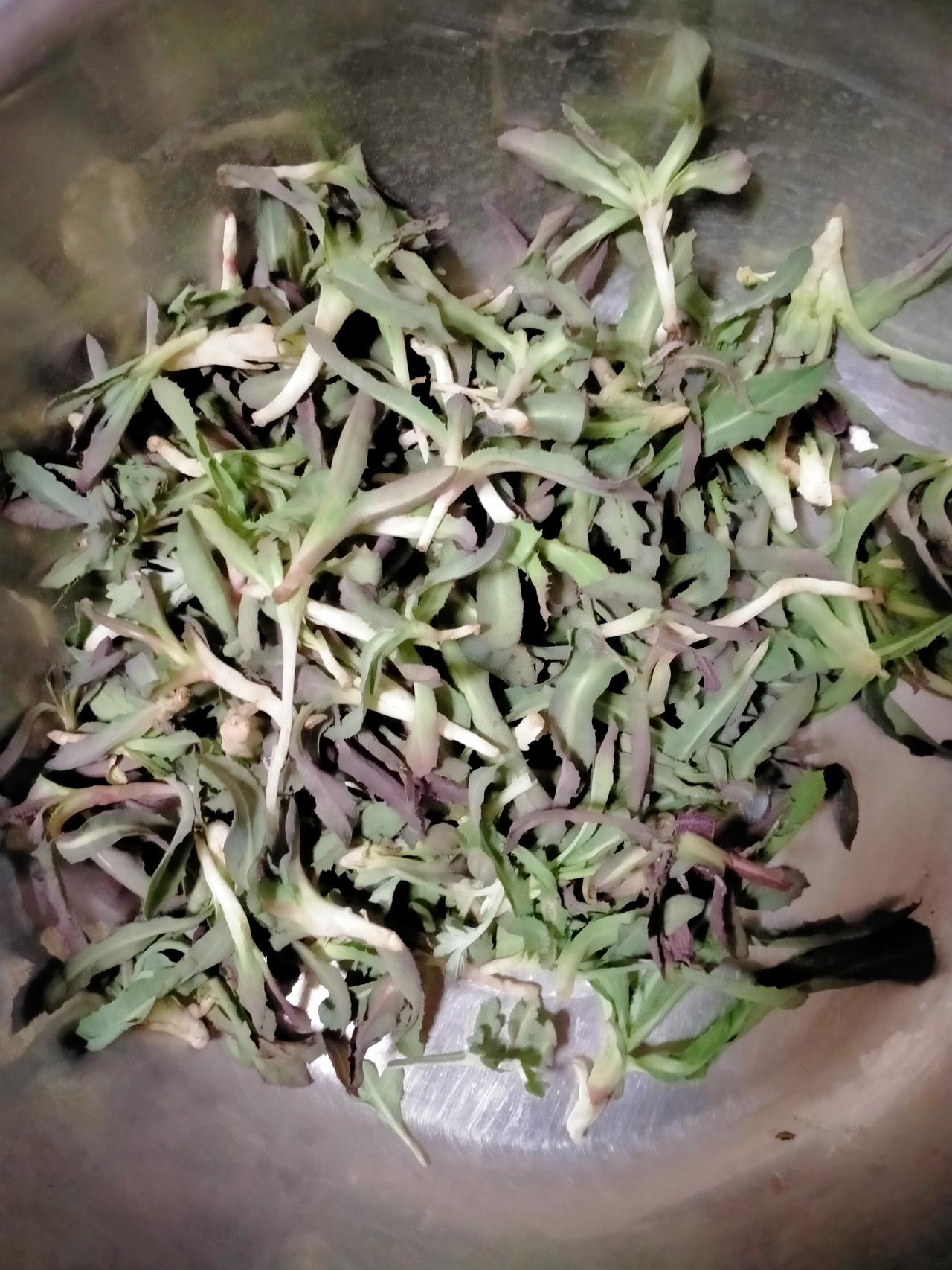 昨晚九点多，我带着姑娘到了爸妈家。一进门，就瞧见他们正仔细挑拣着艾草和曲曲菜，厨