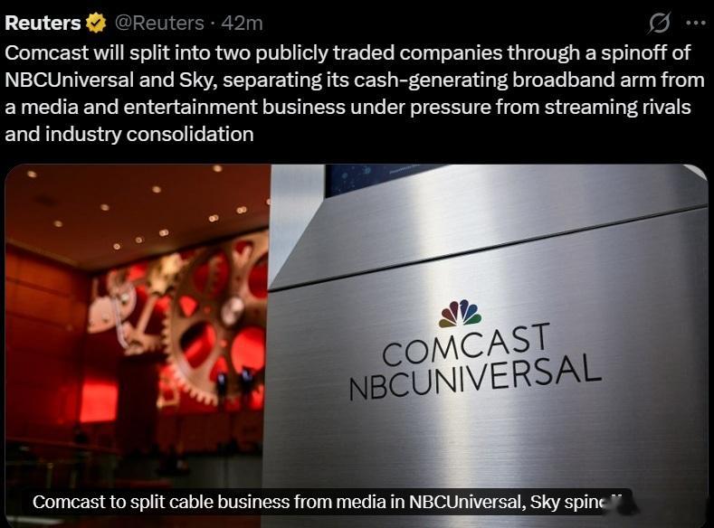 看到 Comcast 分割的新闻，想起了这个久违的名字。1998年移民加拿大，那