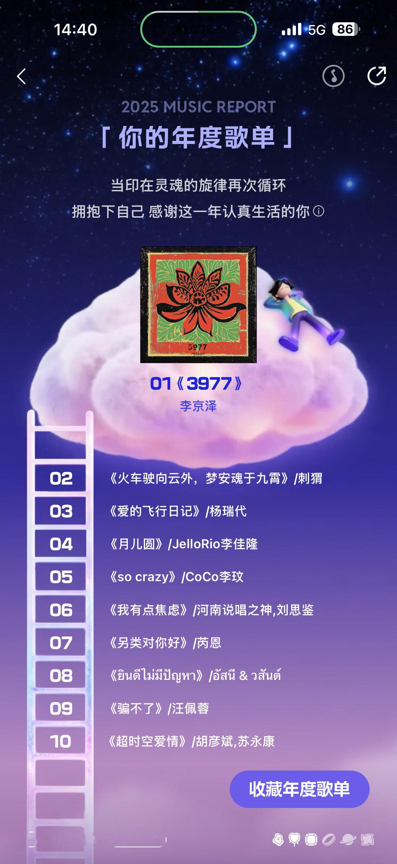 李京泽 『3977』❤️QQ音乐年度报告 龙港