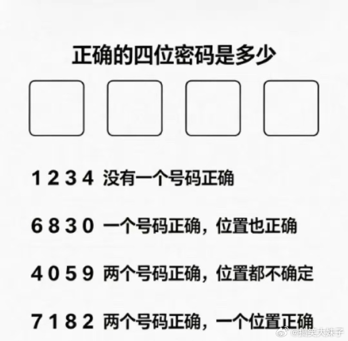 谁能用四个条件得出正确的密码？ 