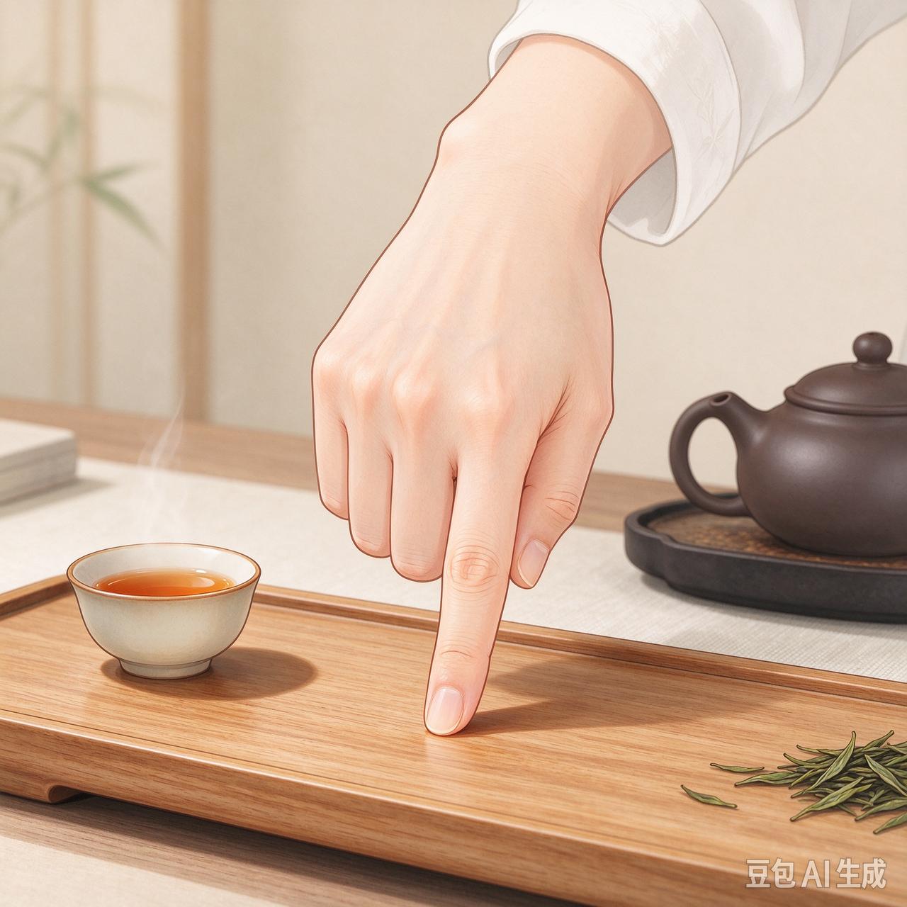 一只手，五根手指，喝茶其实只需要记住这三个手势。
很多人第一次坐茶席，都会有点紧
