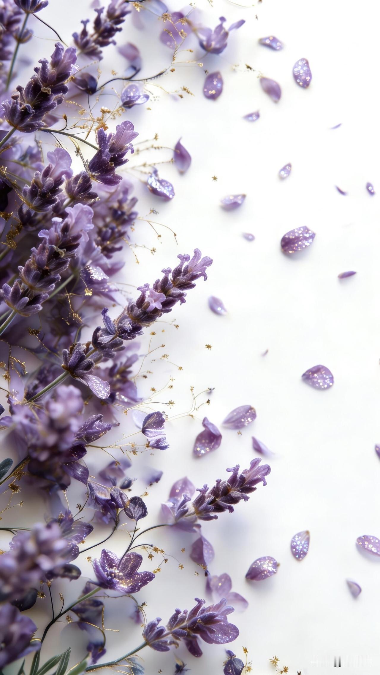 美图分享｜鎏金紫梦
1.把花瓣比作薰衣草藏在风里的碎钻心事，每一片都闪着细碎的光