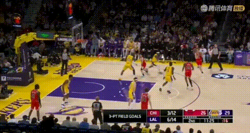 天啊——河村勇辉攻防3回合连欺詹姆斯！
图1：上来就3分詹姆斯；图2：防守回合又
