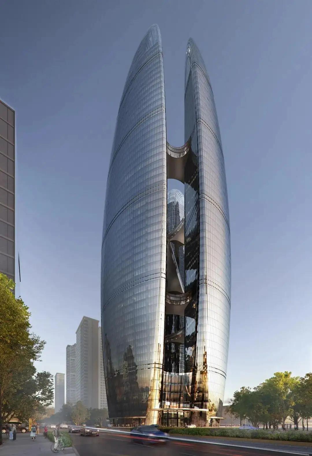 武汉长江边的泰康金融中心
可以说是这座建筑在全球都排得上一定的名次，大楼高270