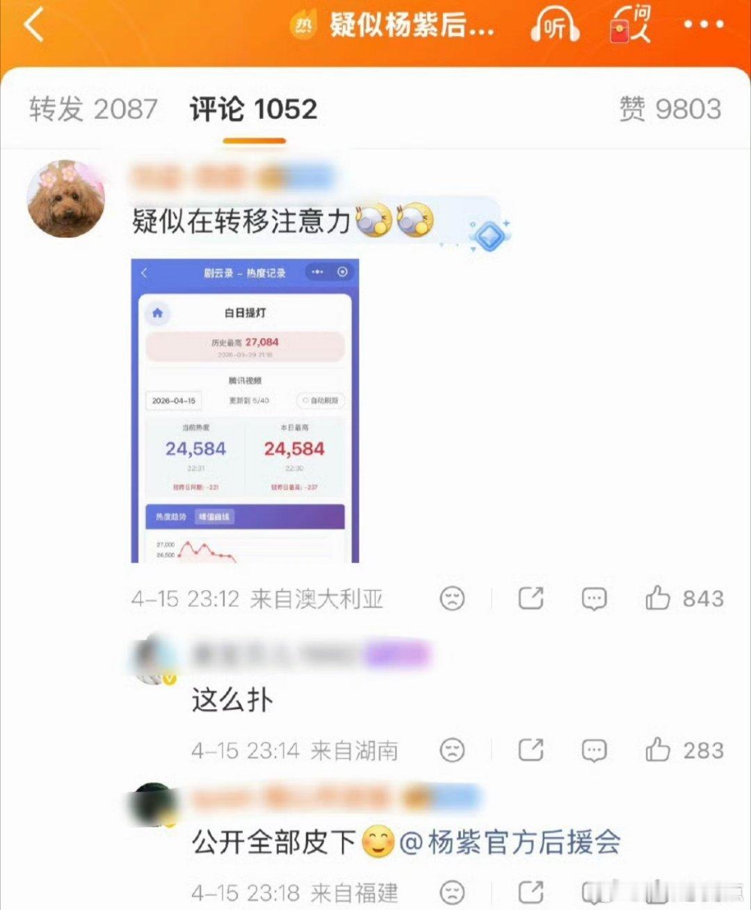 有网友称杨紫后援会关注迪丽热巴超话杨紫后援会回应：关注个🥚，你也配？疑似直接下