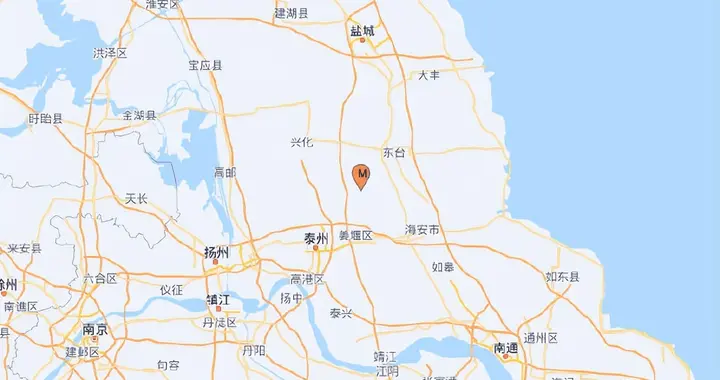 江苏兴化发生3.7级地震