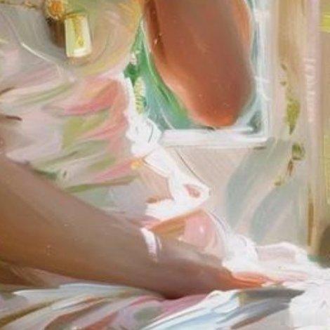 遇见艺术新城事油画 油画鉴赏：一幅精美的油画风格肖像，画面中心是一位年轻漂亮的白