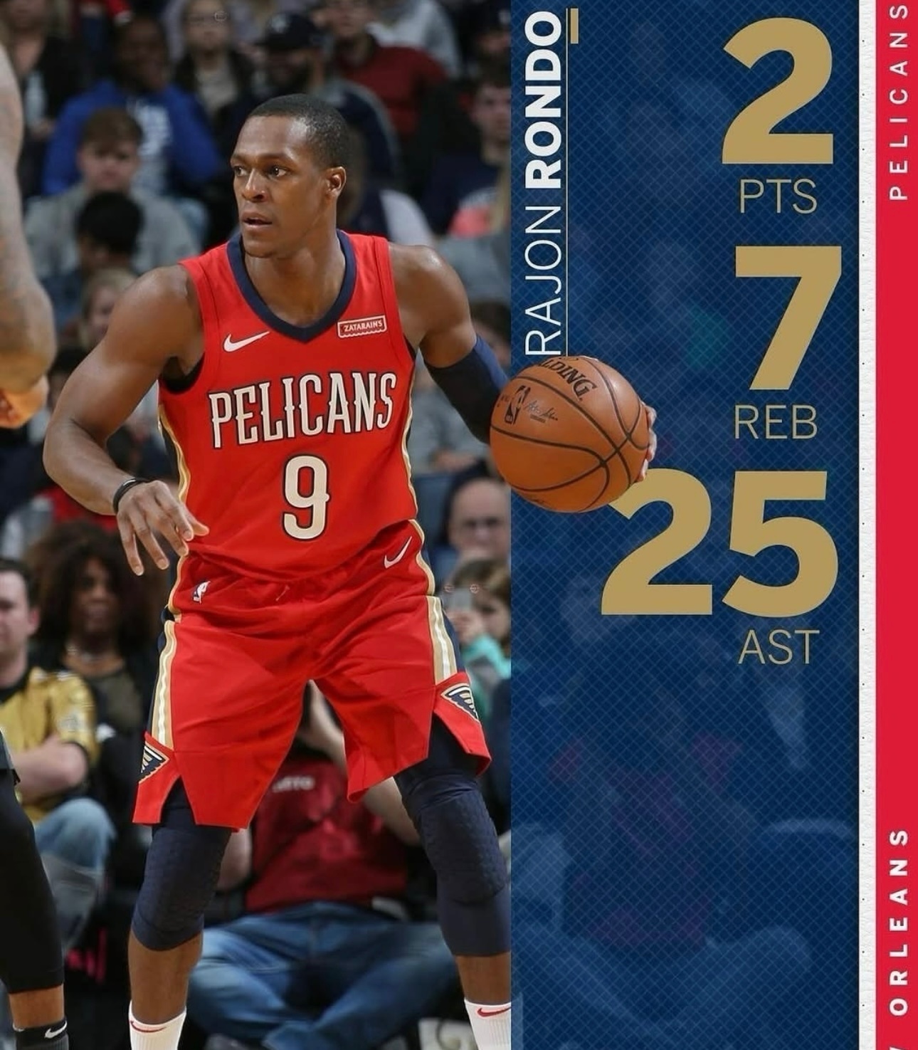 2017年，隆多出场30分钟，得到2分7篮板25助攻，成为自1996年贾森·基德